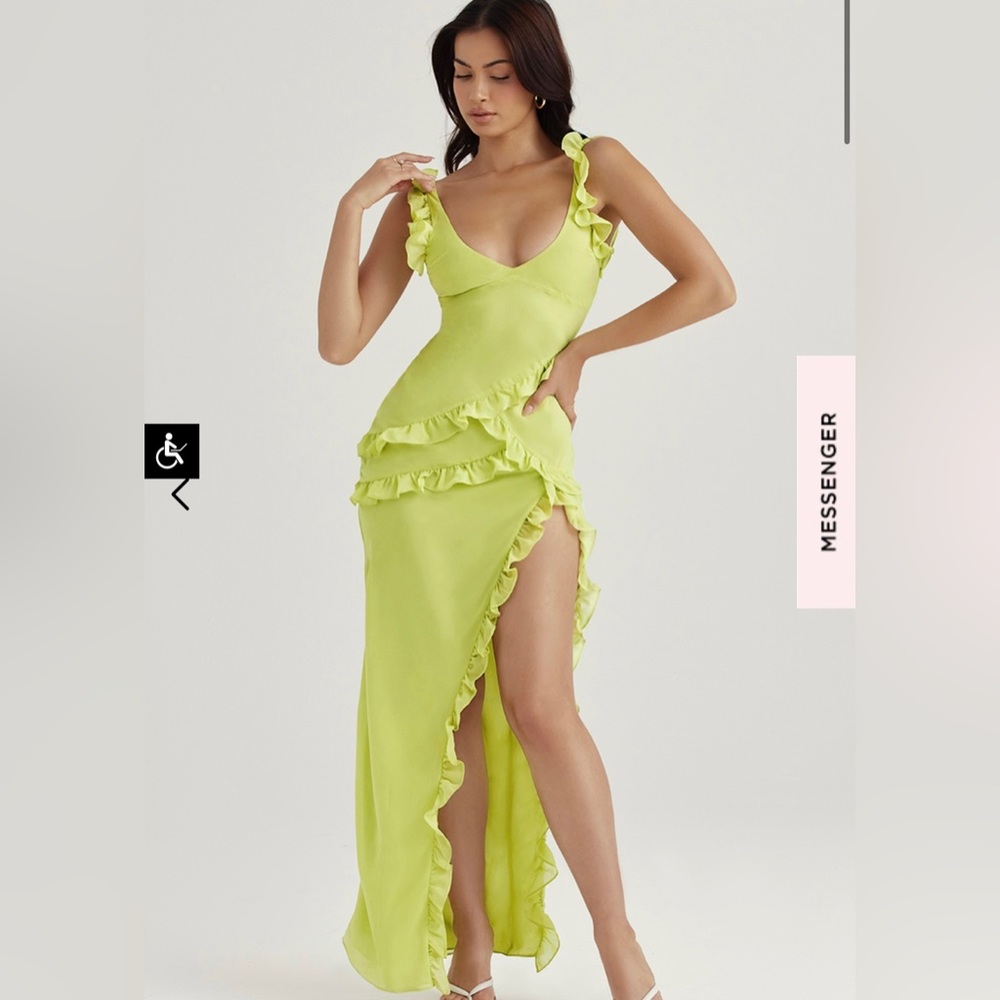 House of CB green/yellow dress size XS worn once!